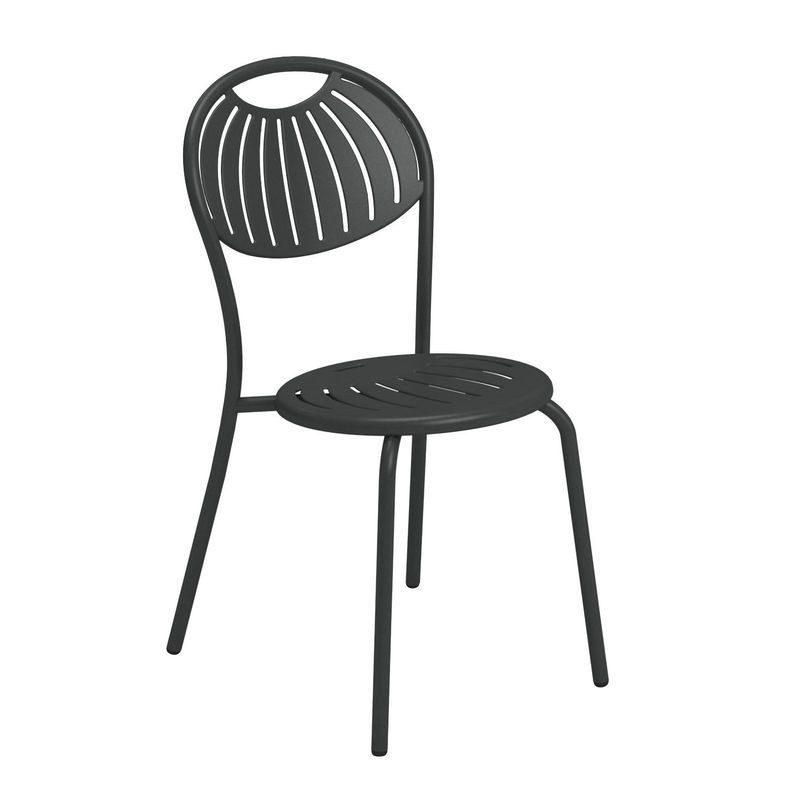 Mobilier - Chaises, fauteuils de salle à manger - Chaise empilable Coupole métal - Emu - Fer Ancien - Acier verni
