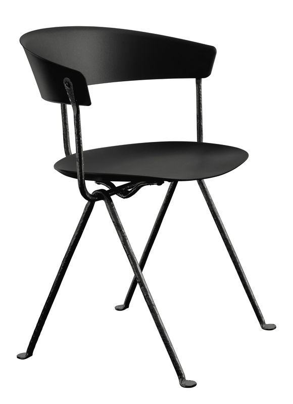 Mobilier - Chaises, fauteuils de salle à manger - Fauteuil Officina plastique noir - Magis - Noir / Structure noire - Fer forgé, Polypropylène