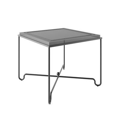 Outdoor - Tavoli  - Tavolo quadrato Tropique - / 90 x 90 cm - Acciaio perforato / Matégot, Riedizione 50' di Gubi - Antracite / Gambe nere - Acciaio inossidabile