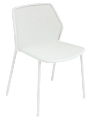 Mobilier - Chaises, fauteuils de salle à manger - Chaise empilable Darwin / Métal - Emu - Blanc - Acier verni