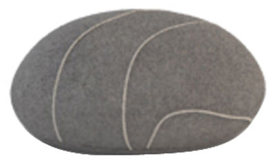 Decoration - Cushions & Poufs - Pierre Livingstones Cushion - Woollen version - Indoor use by Smarin - Anthracite with edging - Polysilicon fibres, Wool