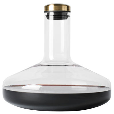 Tableware - Water Carafes & Wine Decanters - Deluxe Decanter - 1,4 L by Menu - Transparent / gold - Glass, Silicone, Stainless steel