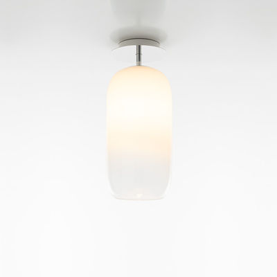 Illuminazione - Plafoniere - Plafoniera Gople Mini - / Vetro - H 35 cm di Artemide - bianco / Gradiente trasparente - Alluminio, Vetro soffiato metallizzato