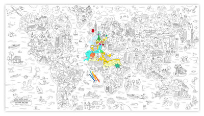 Déco - Pour les enfants - Poster à colorier XXL Atlas / 180 x 100 cm - OMY Design & Play - Atlas - Papier