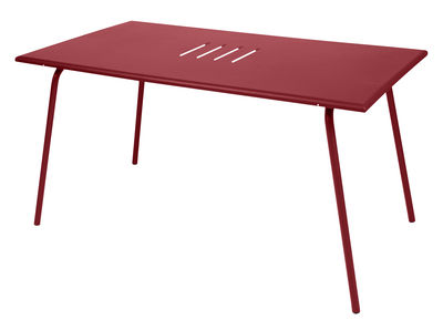 Outdoor - Gartentische - Monceau rechteckiger Tisch / 146 x 80 cm - für 6 Personen - Fermob - Chili - bemalter Stahl