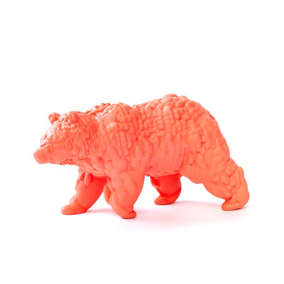 Interni - Oggetti déco - Figurina Orso Large - / Ceramica modellata 3D - L28 cm di Moustache - Corallo - Ceramica smaltata