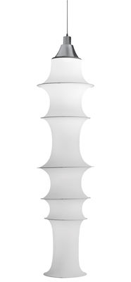 Luminaire - Suspensions - Suspension Falkland H 165 cm - Danese Light - Blanc - Version ignifuge (conseillée pour collectivités) - Acier, Tissu élastique