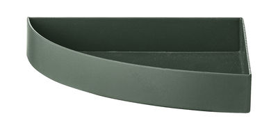 Tableware - Trays and serving dishes - Unity Tray - Quarter circle / L 11 cm by AYTM - Forest green - Painted iron