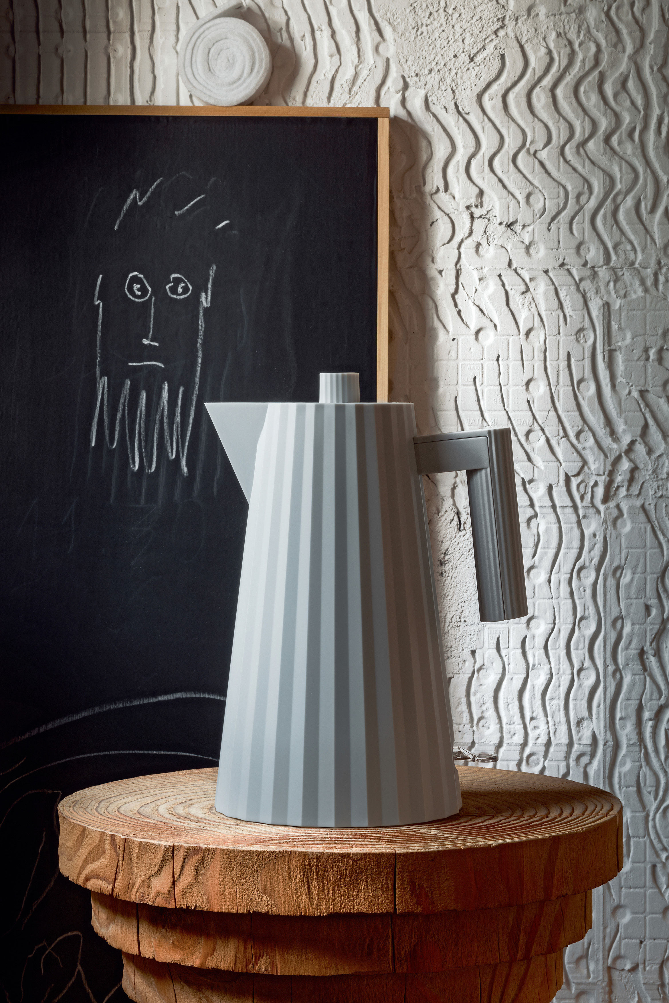 Electric kettle Plissé by Alessi Grey Made In Design UK