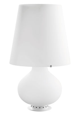 Fontana Arte - Lampe de table Fontana en Verre, Métal - Couleur Blanc - 47 x 33.02 x 78 cm - Designe