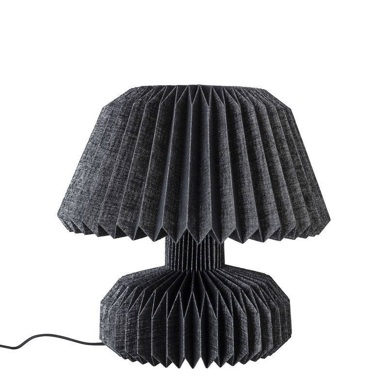 Luminaire - Lampes de table - Lampe de table  tissu papier noir / Papier plissé - Bloomingville - Noir - Papier, Tissu