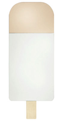 Interni - Specchi - Specchio murale Ice Cream - / H 57 cm di EO - Rosa antico e specchio / Legno chiaro - Rovere, Vetro