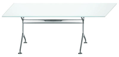Mobilier - Bureaux - Table rectangulaire Frametable / 160 x 80 cm - Alias - Structure en aluminium poli / Plateau en verre - Aluminium poli, Verre