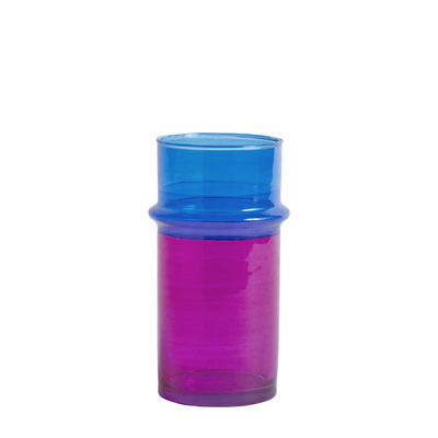 Déco - Vases - Vase Moroccan Small / Ø 9,5 x H 20,5 cm - Hay - Rose & bleu - Verre soufflé recyclé