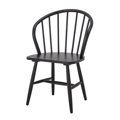 Mobilier - Chaises, fauteuils de salle à manger - Chaise Olin / Dossier à barreaux - Bloomingville - Noir - Bois d'hévéa