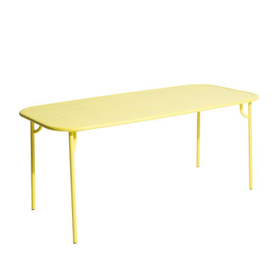 Table rectangulaire Week-end / 180 x 85 cm - Aluminium - Petite Friture jaune en métal