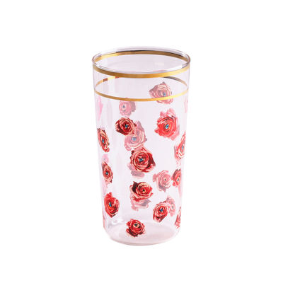 Table et cuisine - Verres  - Verre Toiletpaper - Roses / H 13 cm - Seletti - Roses - Verre borosilicaté
