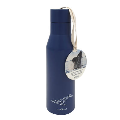 Natale Design - Regali per i più piccoli - Bottiglia isotermica Baleine Franche - / 0,5 L - Protezione delle specie in via di estinzione di Cookut - Balena / Blu scuro - Acciaio inossidabile