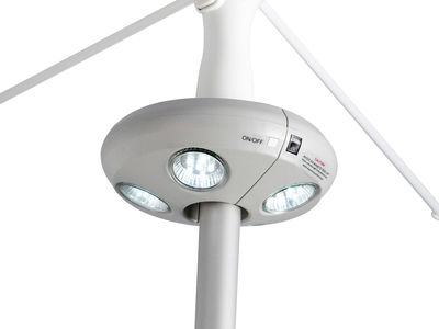 Luminaire - Luminaires d'extérieur - Lampe pour parasol Quaseo / LED - Sans fil - Symo - Gris clair - Matière plastique