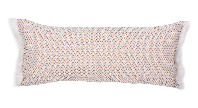 Decoration - Cushions & Poufs - Evasion Outdoor cushion textile white pink orange / 35 x 70 cm - Fermob - Atacama - Acrylic fabric, Foam