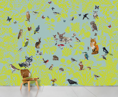 Decoration - Wallpaper & Wall Stickers - Fôret verte Panoramic Wallpaper by Domestic - Green - Intisse paper