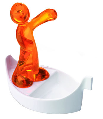 Tavola - Fun in the Kitchen - Poggiacucchiaio Luigi di Koziol - Arancione trasparente - Materiale plastico