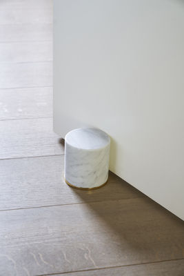 Contemporary Minimalist Design Smooth White Marble 2kg Door Stop 