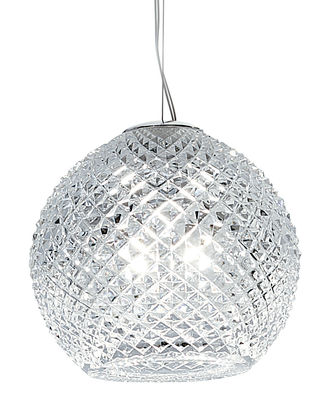 Illuminazione - Lampadari - Sospensione Diamond Swirl - Ø 18 cm di Fabbian - Trasparente - Ø 18 cm - Vetro