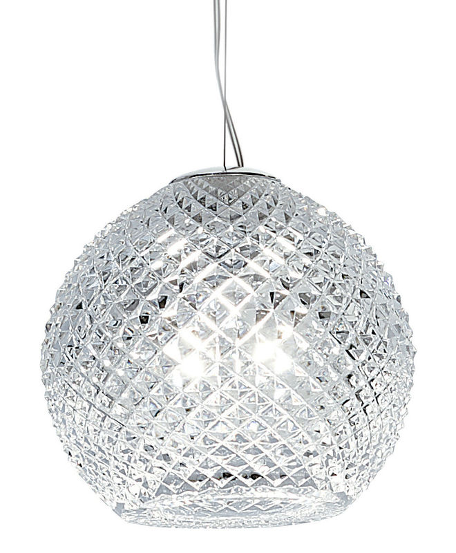 Illuminazione - Lampadari - Sospensione Diamond Swirl vetro trasparente Ø 18 cm - Fabbian - Trasparente - Ø 18 cm - Vetro