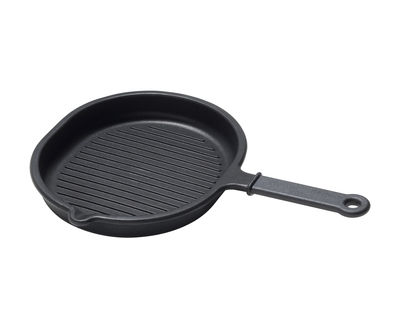 Tableware - Dishes and cooking - Bon Appetit Frying pan - Ovale grill by Serafino Zani - Charcoal grey - Bakelite, Cast aluminium