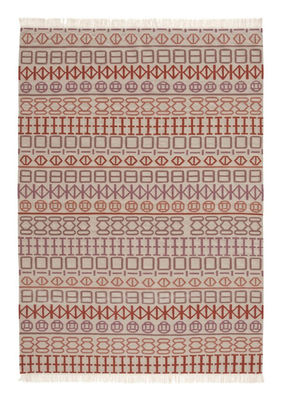 Decoration - Rugs - Naidu kilim Rug - 170 x 240 cm - Reversible by Gan - White / Pink and orange - Wool