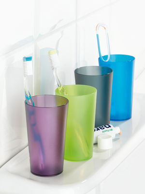 Bicchiere Porta spazzolini da Denti in plastica termoplastica Koziol Rio 5828670 300 ml Colore: Grigio Organico 