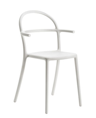 Furniture - Chairs - Generic C Stackable armchair - / Polypropylene by Kartell - White - Polypropylene