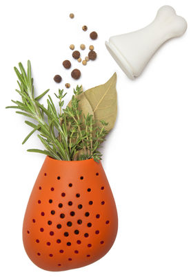Tisch und Küche - Küchenutensilien - Pulke Tee-Ei - Pa Design - Orange - Silikon, lebensmittelecht