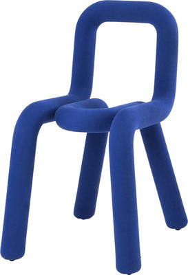 Mobilier - Chaises, fauteuils de salle à manger - Chaise rembourrée Bold / Tissu - Moustache - Bleu - Acier, Mousse polyuréthane, Tissu
