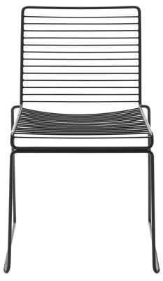 Furniture - Chairs - Hee Stacking chair - Metal by Hay - Black - Lacquered steel