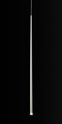 Luminaire - Suspensions - Suspension Slim LED / H 100 cm - Vibia - Blanc - Fibre de verre laquée, Verre