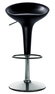 Furniture - Bar Stools - Bombo Adjustable bar stool - Pivoting - H 50 to 73 cm by Magis - Grey anthracite - ABS, Chromed steel