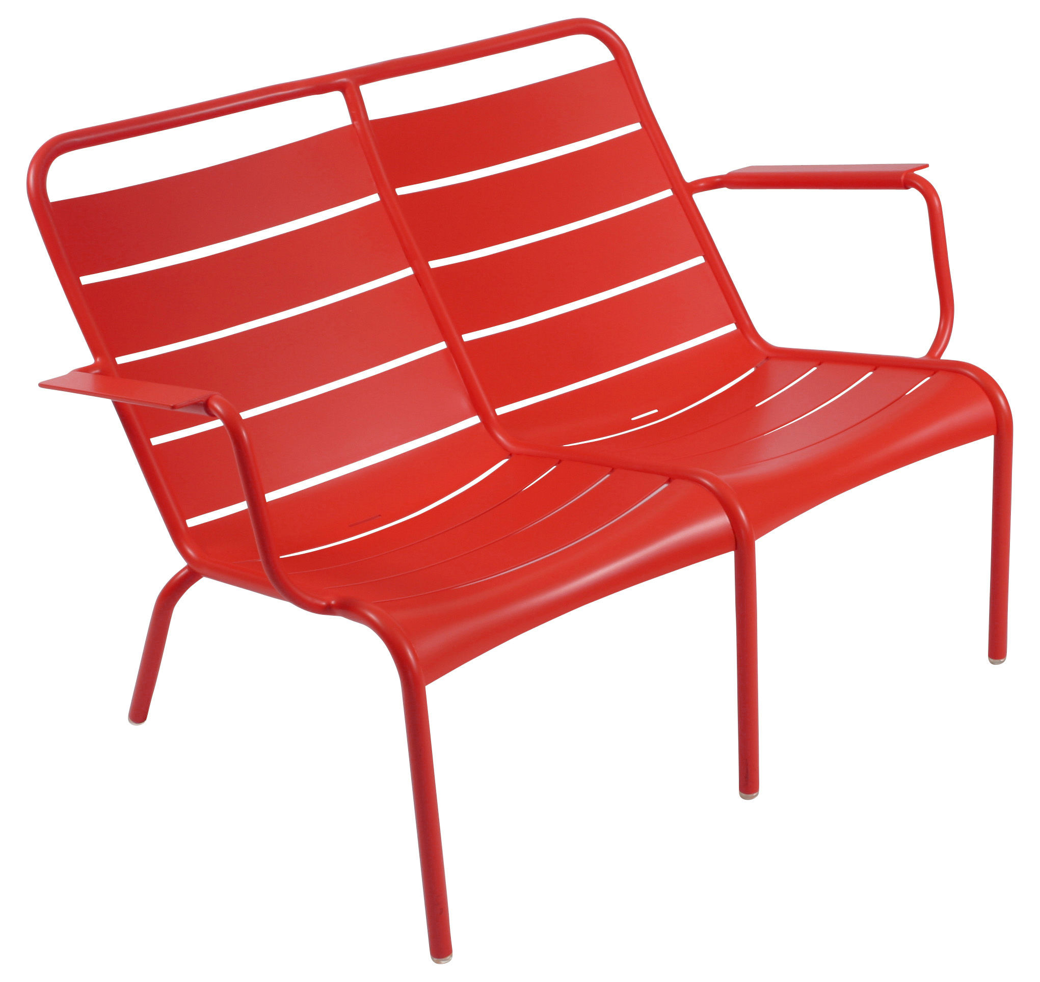 Fermob Luxembourg Duo Bench with backrest Red Made In Design UK