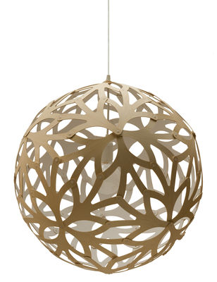 Luminaire - Suspensions - Suspension Floral / Ø 60 cm - Bicolore blanc & bambou - David Trubridge - Blanc / bambou naturel - Bambou