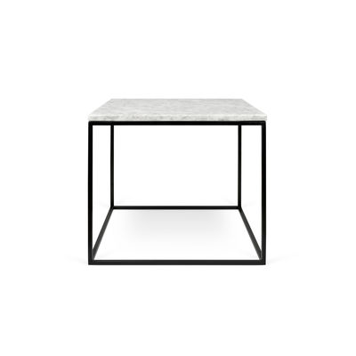 Arredamento - Tavolini  - Tavolino Marble - / Marmo - 50 x 50 cm x H 45 cm di POP UP HOME - Marmo bianco / Gamba nera - Acciaio laccato, Marmo