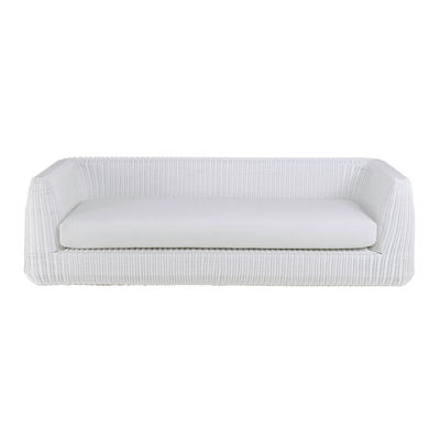 Canapé de jardin 3 places Blanc Tissu Luxe Contemporain Confort