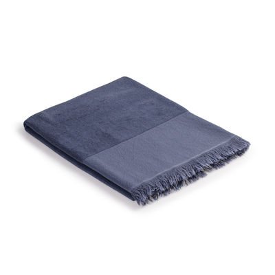 Déco - Textile - Fouta /  Serviette de bain - 93x 165 cm - Coton - Au Printemps Paris - Bleu grisé - Coton