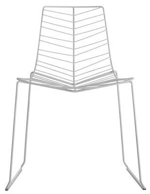 Mobilier - Chaises, fauteuils de salle à manger - Chaise empilable Leaf / Métal - Arper - Blanc - Acier laqué