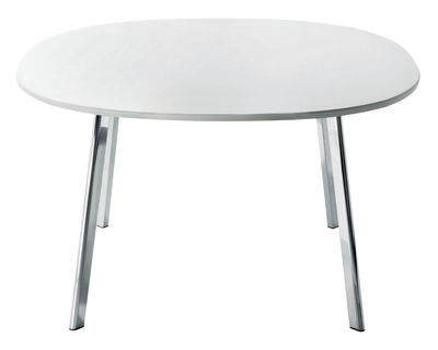 Möbel - Tische - Déjà-vu quadratischer Tisch 98 cm - Magis - 98 x 98 cm - Platte: weiß - lackierte Holzfaserplatte, poliertes Aluminium