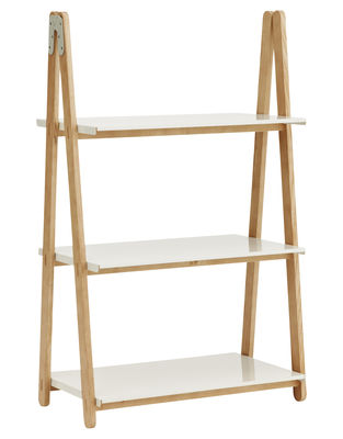 Furniture - Bookcases & Bookshelves - One Step Up Shelf - Low by Normann Copenhagen - Blanc - Bois clair - Ashwood, Steel