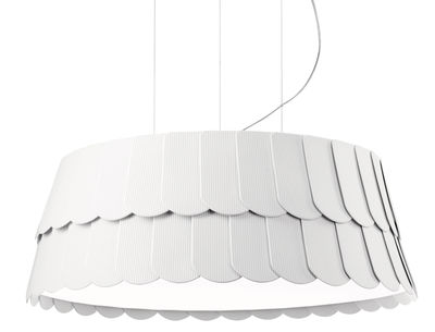 Illuminazione - Lampadari - Sospensione Roofer - Ø 59 x H 22,5 cm di Fabbian - Bianco - Gomma