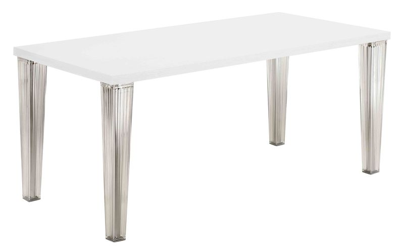 Mobilier - Tables - Table rectangulaire Top Top plastique blanc / Laquée - L 160 cm - Kartell - Blanc - Polycarbonate, Polyester laqué