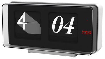 Dekoration - Uhren - Font Clock Wanduhr - Established & Sons - Schwarz /weiß  - 29 x 14 cm - ABS, Glas