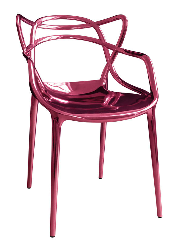 Mobilier - Chaises, fauteuils de salle à manger - Chaise empilable Masters Métallisé plastique rose / Edition limitée & numérotée - 20 ans MID - Kartell - Rose métallisé - ABS métallisé